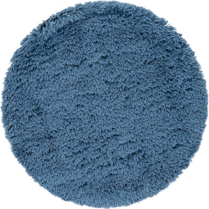 Aegean Blue 3' 3 x 3' 3 Infinity Shag Round Area Rug Thick Soft Touch Fluffy & Plush Shaggy Pile 100% Polypropylene With Jute Backing Solid Color Minimalist Carpet for Sale at Rug Engine