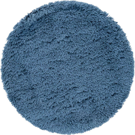 Aegean Blue 3' 3 x 3' 3 Infinity Shag Round Area Rug Thick Soft Touch Fluffy & Plush Shaggy Pile 100% Polypropylene With Jute Backing Solid Color Minimalist Carpet for Sale at Rug Engine
