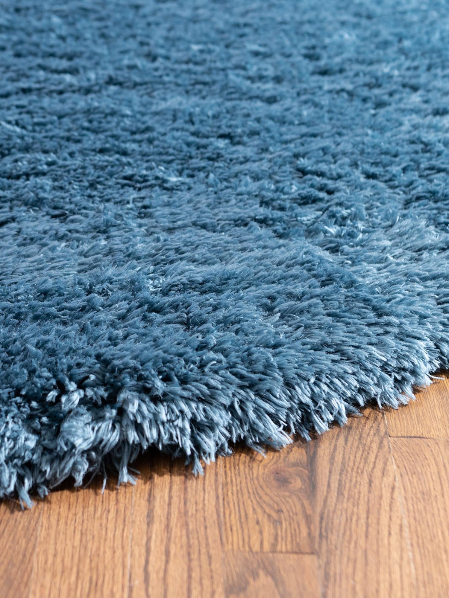 Aegean Blue 8' x 8' Infinity Shag Round Area Rug Thick Soft Touch Fluffy & Plush Shaggy Pile 100% Polypropylene With Jute Backing Solid Color Minimalist Carpet for Sale at Rug Engine