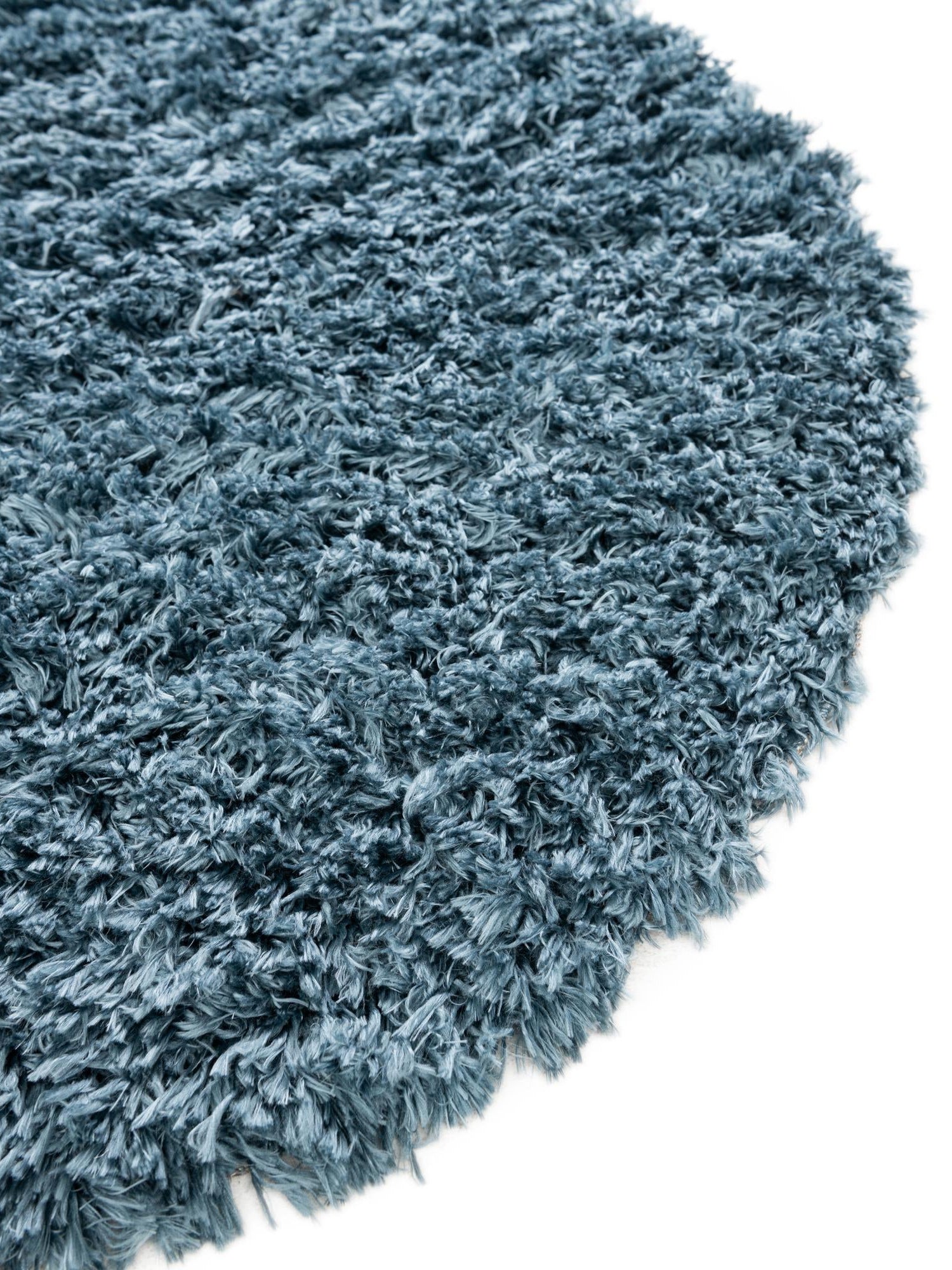 Aegean Blue 6' 1 x 6' 1 Infinity Shag Round Area Rug Thick Soft Touch Fluffy & Plush Shaggy Pile 100% Polypropylene With Jute Backing Solid Color Minimalist Carpet for Sale at Rug Engine
