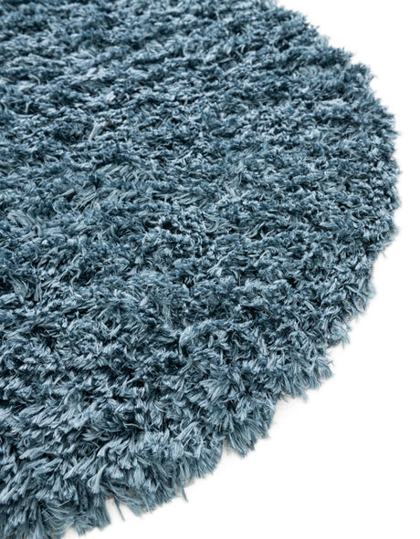 Aegean Blue 5' 1 x 5' 1 Infinity Shag Round Area Rug Thick Soft Touch Fluffy & Plush Shaggy Pile 100% Polypropylene With Jute Backing Solid Color Minimalist Carpet for Sale at Rug Engine