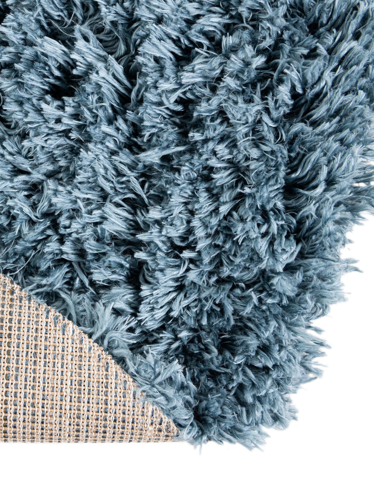 Aegean Blue 5' 1 x 5' 1 Infinity Shag Round Area Rug Thick Soft Touch Fluffy & Plush Shaggy Pile 100% Polypropylene With Jute Backing Solid Color Minimalist Carpet for Sale at Rug Engine