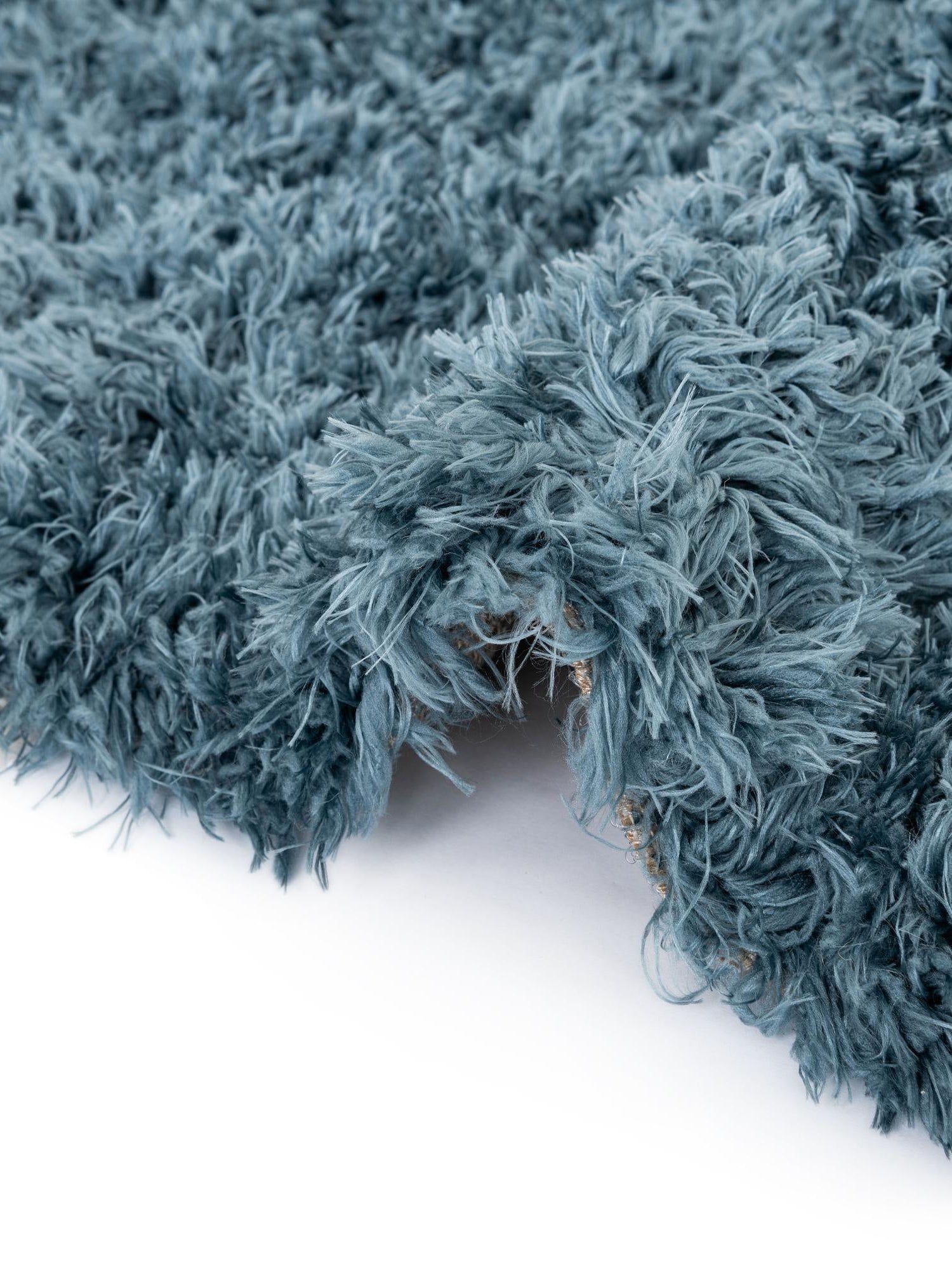 Aegean Blue 8' x 8' Infinity Shag Round Area Rug Thick Soft Touch Fluffy & Plush Shaggy Pile 100% Polypropylene With Jute Backing Solid Color Minimalist Carpet for Sale at Rug Engine