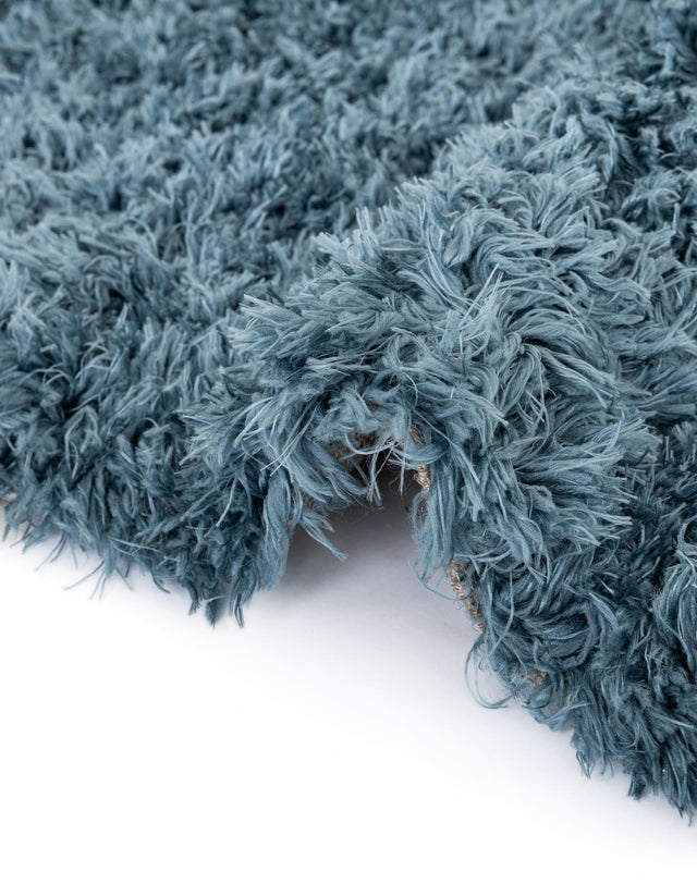 Aegean Blue 8' x 8' Infinity Shag Round Area Rug Thick Soft Touch Fluffy & Plush Shaggy Pile 100% Polypropylene With Jute Backing Solid Color Minimalist Carpet for Sale at Rug Engine
