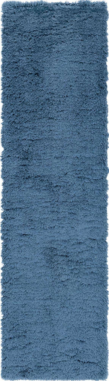 Aegean Blue 2' 7 x 10' Infinity Shag Runner Area Rug Thick Soft Touch Fluffy & Plush Shaggy Pile 100% Polypropylene With Jute Backing Solid Color Minimalist Carpet for Sale at Rug Engine