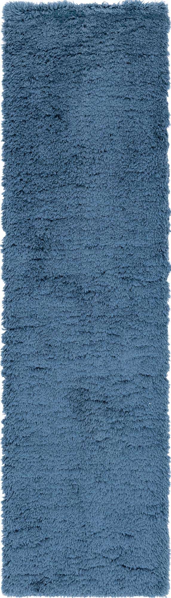 Aegean Blue 2' 7 x 10' Infinity Shag Runner Area Rug Thick Soft Touch Fluffy & Plush Shaggy Pile 100% Polypropylene With Jute Backing Solid Color Minimalist Carpet for Sale at Rug Engine