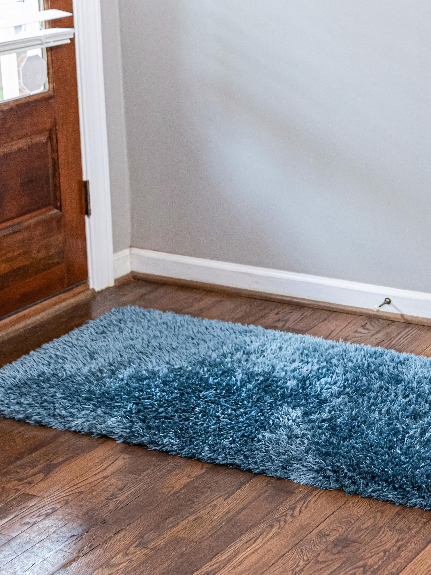 Aegean Blue 2' 7 x 10' Infinity Shag Runner Area Rug Thick Soft Touch Fluffy & Plush Shaggy Pile 100% Polypropylene With Jute Backing Solid Color Minimalist Carpet for Sale at Rug Engine