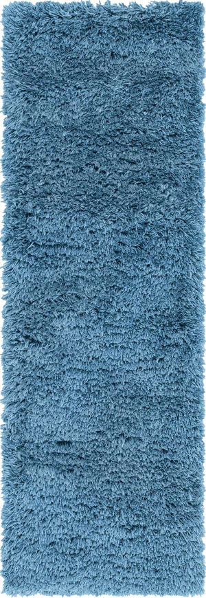 Aegean Blue 2' x 6' 5 Infinity Shag Runner Area Rug Thick Soft Touch Fluffy & Plush Shaggy Pile 100% Polypropylene With Jute Backing Solid Color Minimalist Carpet for Sale at Rug Engine