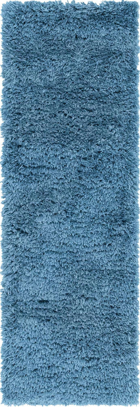 Aegean Blue 2' x 6' 5 Infinity Shag Runner Area Rug Thick Soft Touch Fluffy & Plush Shaggy Pile 100% Polypropylene With Jute Backing Solid Color Minimalist Carpet for Sale at Rug Engine