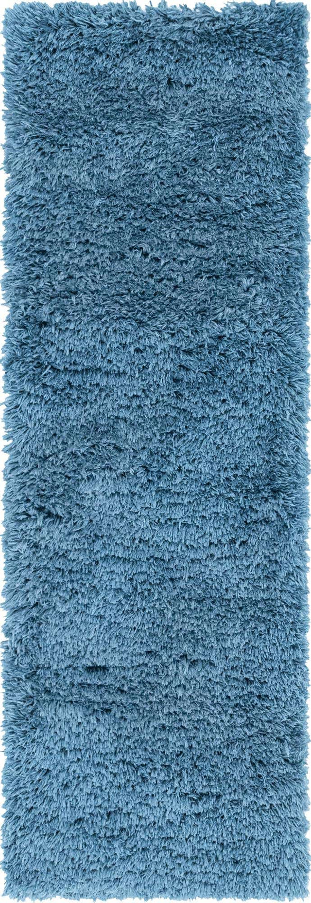 Aegean Blue 2' x 6' 5 Infinity Shag Runner Area Rug Thick Soft Touch Fluffy & Plush Shaggy Pile 100% Polypropylene With Jute Backing Solid Color Minimalist Carpet for Sale at Rug Engine