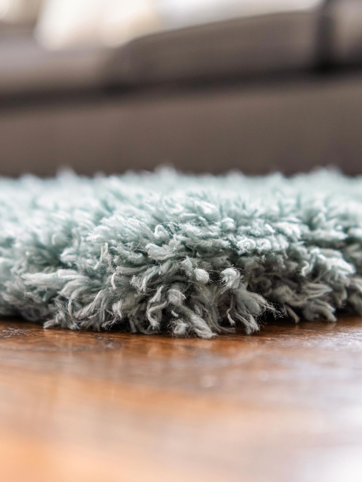 Slate Blue 5' 1 x 8' Infinity Shag Rectangle Area Rug Thick Soft Touch Fluffy & Plush Shaggy Pile 100% Polypropylene With Jute Backing Solid Color Minimalist Carpet for Sale at Rug Engine