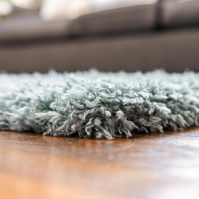 Slate Blue 5' 1 x 8' Infinity Shag Rectangle Area Rug Thick Soft Touch Fluffy & Plush Shaggy Pile 100% Polypropylene With Jute Backing Solid Color Minimalist Carpet for Sale at Rug Engine
