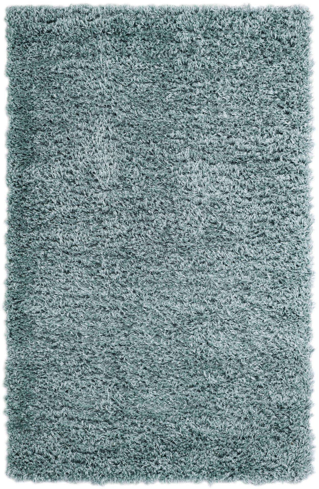 Slate Blue 5' 1 x 8' Infinity Shag Rectangle Area Rug Thick Soft Touch Fluffy & Plush Shaggy Pile 100% Polypropylene With Jute Backing Solid Color Minimalist Carpet for Sale at Rug Engine