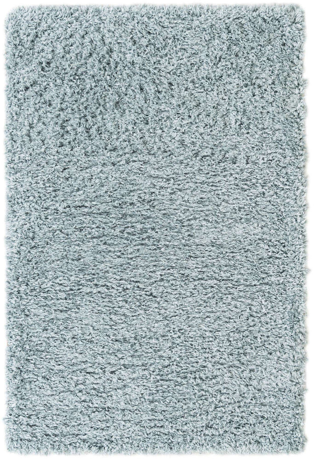 Slate Blue 4' 1 x 6' 1 Infinity Shag Rectangle Area Rug Thick Soft Touch Fluffy & Plush Shaggy Pile 100% Polypropylene With Jute Backing Solid Color Minimalist Carpet for Sale at Rug Engine