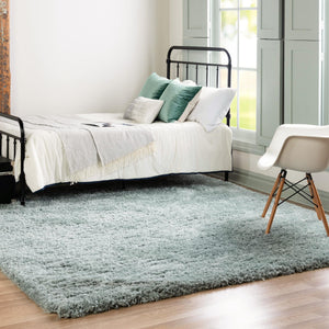 Slate Blue 8' x 8' Infinity Shag Square Area Rug Thick Soft Touch Fluffy & Plush Shaggy Pile 100% Polypropylene With Jute Backing Solid Color Minimalist Carpet for Sale at Rug Engine