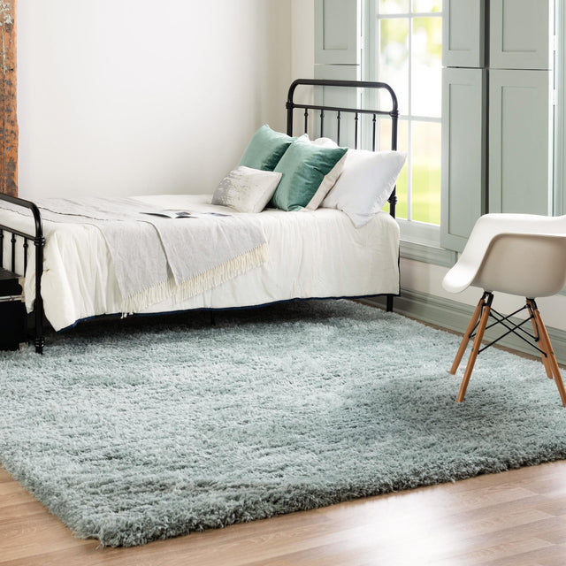Slate Blue 8' x 8' Infinity Shag Square Area Rug Thick Soft Touch Fluffy & Plush Shaggy Pile 100% Polypropylene With Jute Backing Solid Color Minimalist Carpet for Sale at Rug Engine