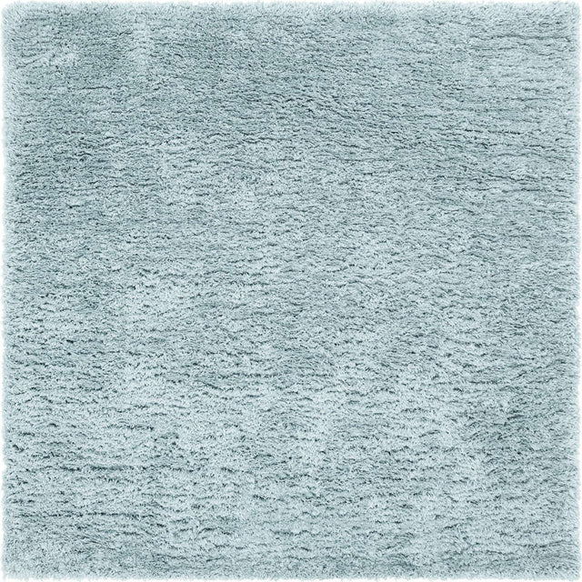 Slate Blue 8' x 8' Infinity Shag Square Area Rug Thick Soft Touch Fluffy & Plush Shaggy Pile 100% Polypropylene With Jute Backing Solid Color Minimalist Carpet for Sale at Rug Engine