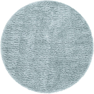 Slate Blue 8' x 8' Infinity Shag Round Area Rug Thick Soft Touch Fluffy & Plush Shaggy Pile 100% Polypropylene With Jute Backing Solid Color Minimalist Carpet for Sale at Rug Engine