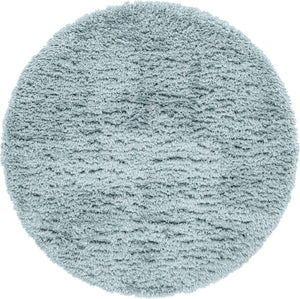 Slate Blue 3' 3 x 3' 3 Infinity Shag Round Area Rug Thick Soft Touch Fluffy & Plush Shaggy Pile 100% Polypropylene With Jute Backing Solid Color Minimalist Carpet for Sale at Rug Engine