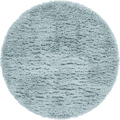 Slate Blue 3' 3 x 3' 3 Infinity Shag Round Area Rug Thick Soft Touch Fluffy & Plush Shaggy Pile 100% Polypropylene With Jute Backing Solid Color Minimalist Carpet for Sale at Rug Engine