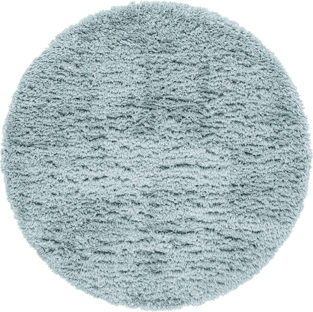 Slate Blue 3' 3 x 3' 3 Infinity Shag Round Area Rug Thick Soft Touch Fluffy & Plush Shaggy Pile 100% Polypropylene With Jute Backing Solid Color Minimalist Carpet for Sale at Rug Engine