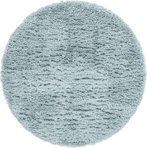 Slate Blue 4' 1 x 4' 1 Infinity Shag Round Area Rug Thick Soft Touch Fluffy & Plush Shaggy Pile 100% Polypropylene With Jute Backing Solid Color Minimalist Carpet for Sale at Rug Engine