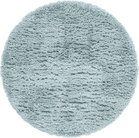 Slate Blue 5' 1 x 5' 1 Infinity Shag Round Area Rug Thick Soft Touch Fluffy & Plush Shaggy Pile 100% Polypropylene With Jute Backing Solid Color Minimalist Carpet for Sale at Rug Engine