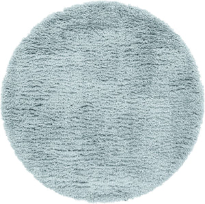 Slate Blue 6' 7 x 6' 7 Infinity Shag Round Area Rug Thick Soft Touch Fluffy & Plush Shaggy Pile 100% Polypropylene With Jute Backing Solid Color Minimalist Carpet for Sale at Rug Engine