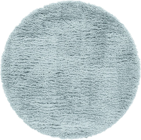 Slate Blue 6' 7 x 6' 7 Infinity Shag Round Area Rug Thick Soft Touch Fluffy & Plush Shaggy Pile 100% Polypropylene With Jute Backing Solid Color Minimalist Carpet for Sale at Rug Engine