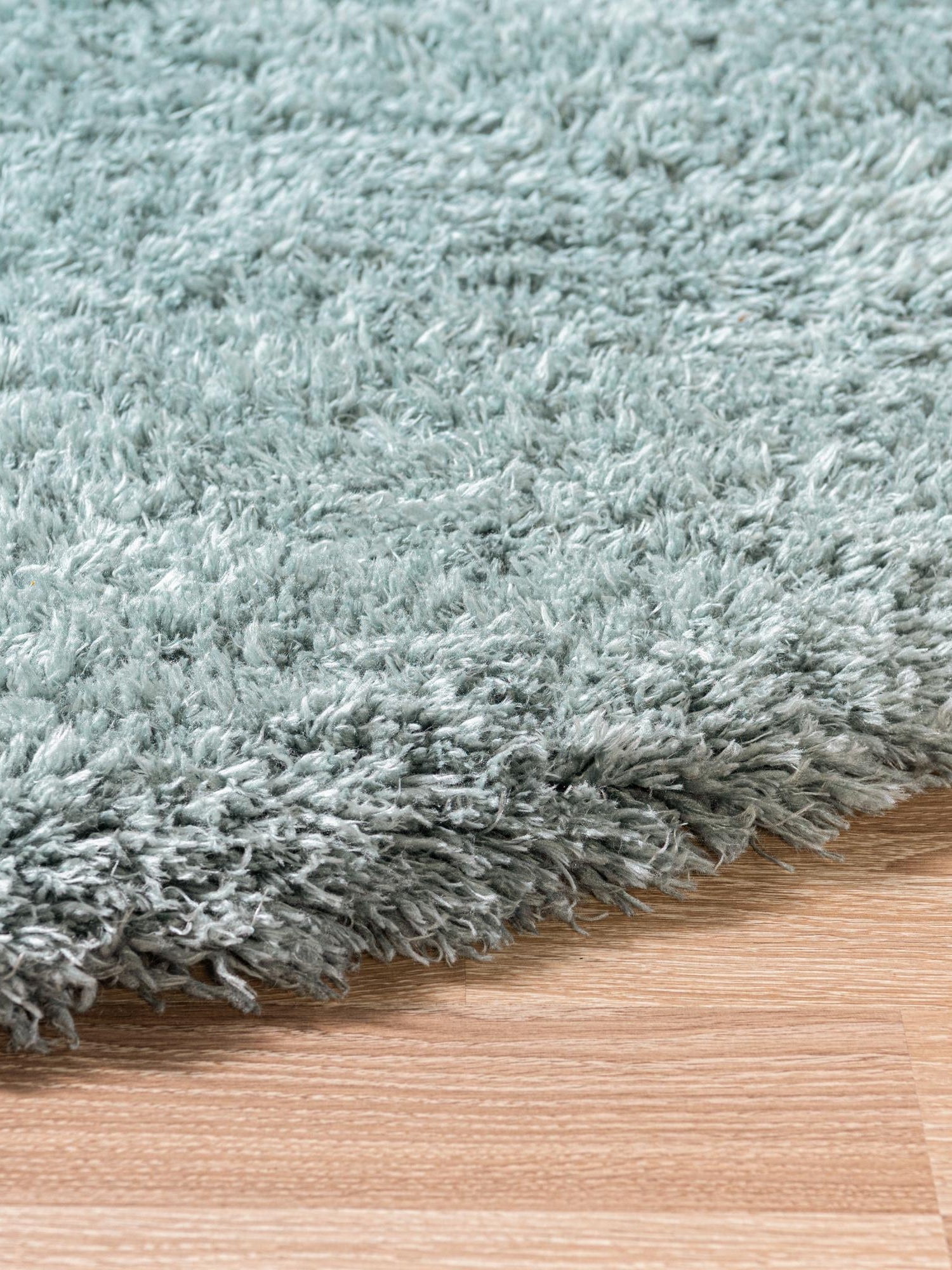 Slate Blue 4' 1 x 4' 1 Infinity Shag Round Area Rug Thick Soft Touch Fluffy & Plush Shaggy Pile 100% Polypropylene With Jute Backing Solid Color Minimalist Carpet for Sale at Rug Engine
