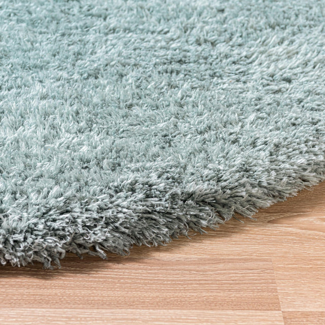 Slate Blue 6' 1 x 6' 1 Infinity Shag Round Area Rug Thick Soft Touch Fluffy & Plush Shaggy Pile 100% Polypropylene With Jute Backing Solid Color Minimalist Carpet for Sale at Rug Engine