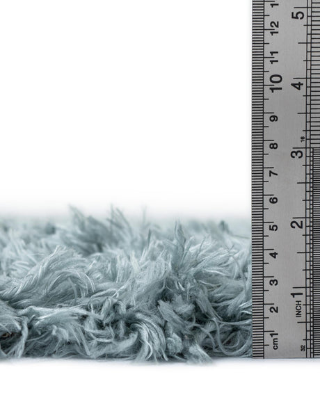 Slate Blue 8' x 8' Infinity Shag Round Area Rug Thick Soft Touch Fluffy & Plush Shaggy Pile 100% Polypropylene With Jute Backing Solid Color Minimalist Carpet for Sale at Rug Engine