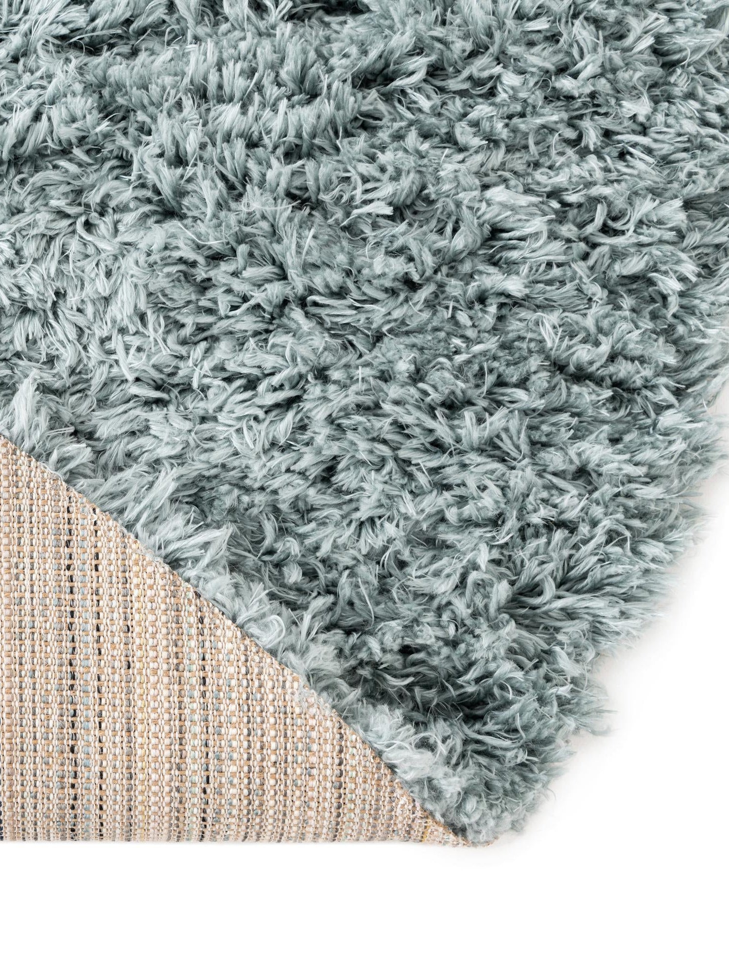 Slate Blue 3' 3 x 3' 3 Infinity Shag Round Area Rug Thick Soft Touch Fluffy & Plush Shaggy Pile 100% Polypropylene With Jute Backing Solid Color Minimalist Carpet for Sale at Rug Engine