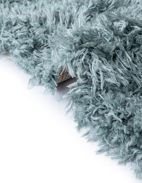 Slate Blue 4' 1 x 4' 1 Infinity Shag Round Area Rug Thick Soft Touch Fluffy & Plush Shaggy Pile 100% Polypropylene With Jute Backing Solid Color Minimalist Carpet for Sale at Rug Engine