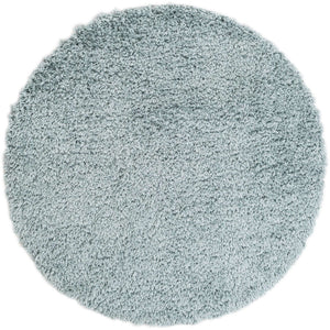 Slate Blue 6' 1 x 6' 1 Infinity Shag Round Area Rug Thick Soft Touch Fluffy & Plush Shaggy Pile 100% Polypropylene With Jute Backing Solid Color Minimalist Carpet for Sale at Rug Engine