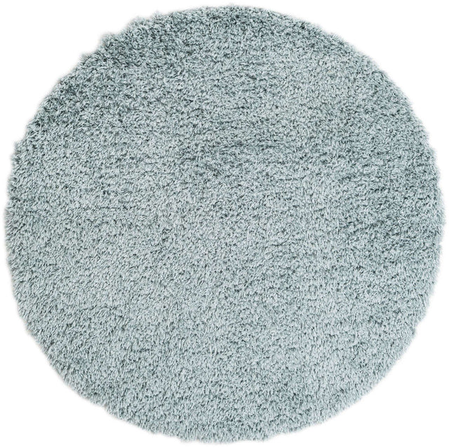 Slate Blue 6' 1 x 6' 1 Infinity Shag Round Area Rug Thick Soft Touch Fluffy & Plush Shaggy Pile 100% Polypropylene With Jute Backing Solid Color Minimalist Carpet for Sale at Rug Engine