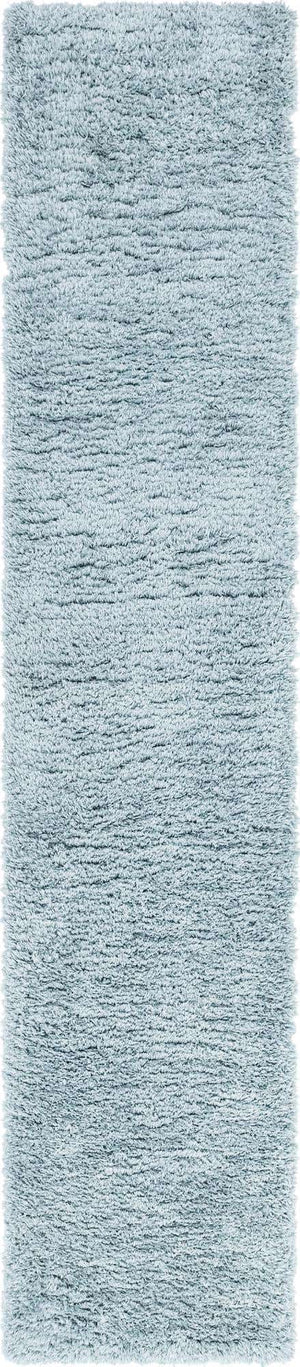 Slate Blue 2' 7 x 13' 1 Infinity Shag Runner Area Rug Thick Soft Touch Fluffy & Plush Shaggy Pile 100% Polypropylene With Jute Backing Solid Color Minimalist Carpet for Sale at Rug Engine