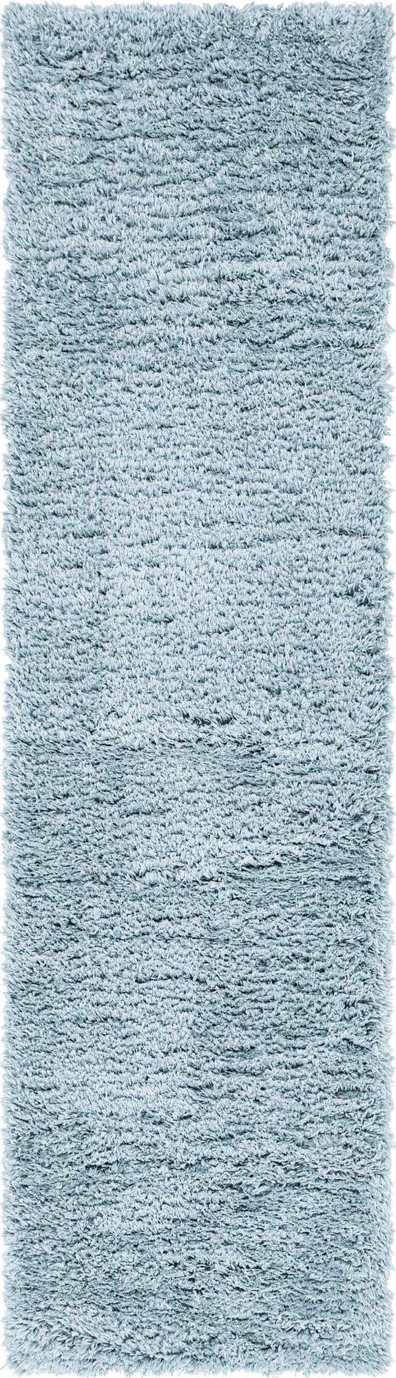 Slate Blue 2' 7 x 10' Infinity Shag Runner Area Rug Thick Soft Touch Fluffy & Plush Shaggy Pile 100% Polypropylene With Jute Backing Solid Color Minimalist Carpet for Sale at Rug Engine
