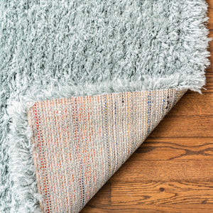 Slate Blue 2' x 6' 5 Infinity Shag Runner Area Rug Thick Soft Touch Fluffy & Plush Shaggy Pile 100% Polypropylene With Jute Backing Solid Color Minimalist Carpet for Sale at Rug Engine