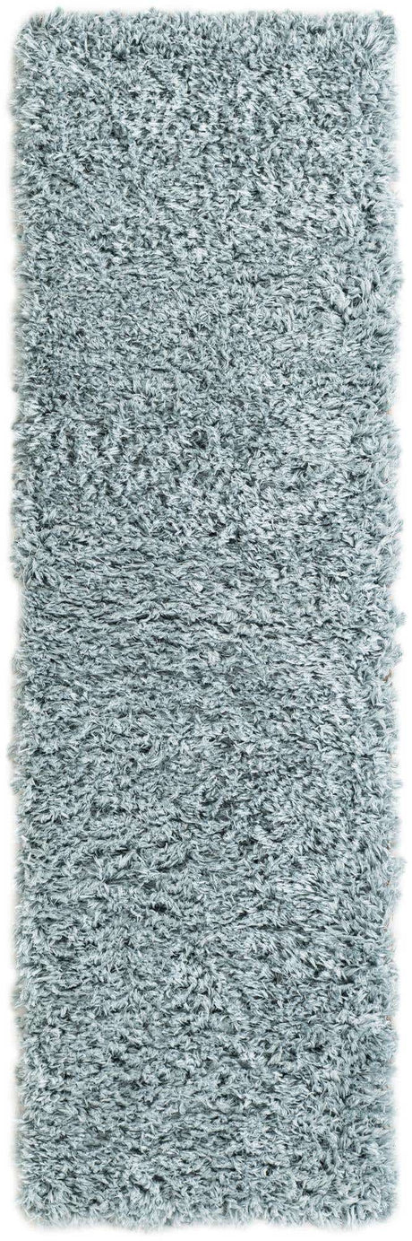 Slate Blue 2' x 6' 5 Infinity Shag Runner Area Rug Thick Soft Touch Fluffy & Plush Shaggy Pile 100% Polypropylene With Jute Backing Solid Color Minimalist Carpet for Sale at Rug Engine