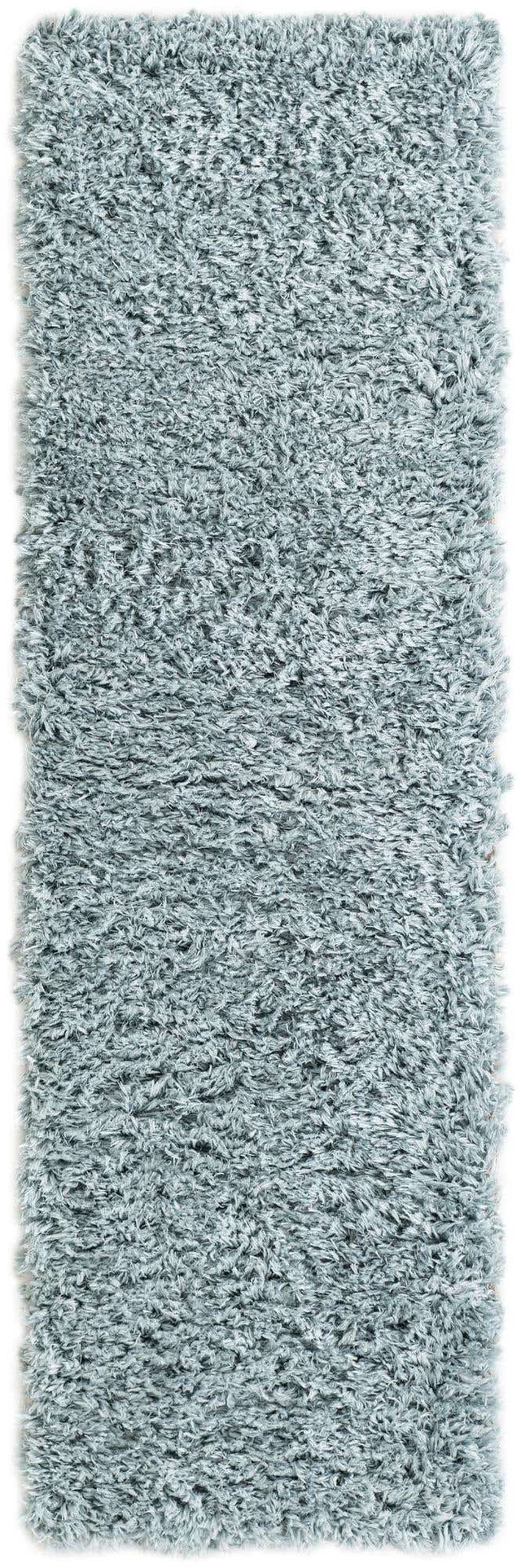 Slate Blue 2' x 6' 5 Infinity Shag Runner Area Rug Thick Soft Touch Fluffy & Plush Shaggy Pile 100% Polypropylene With Jute Backing Solid Color Minimalist Carpet for Sale at Rug Engine