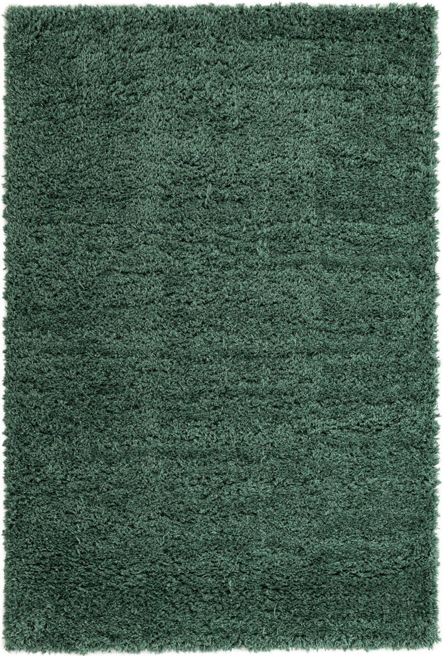 Forest Green 6' 1 x 9' Infinity Shag Rectangle Area Rug Thick Soft Touch Fluffy & Plush Shaggy Pile 100% Polypropylene With Jute Backing Solid Color Minimalist Carpet for Sale at Rug Engine