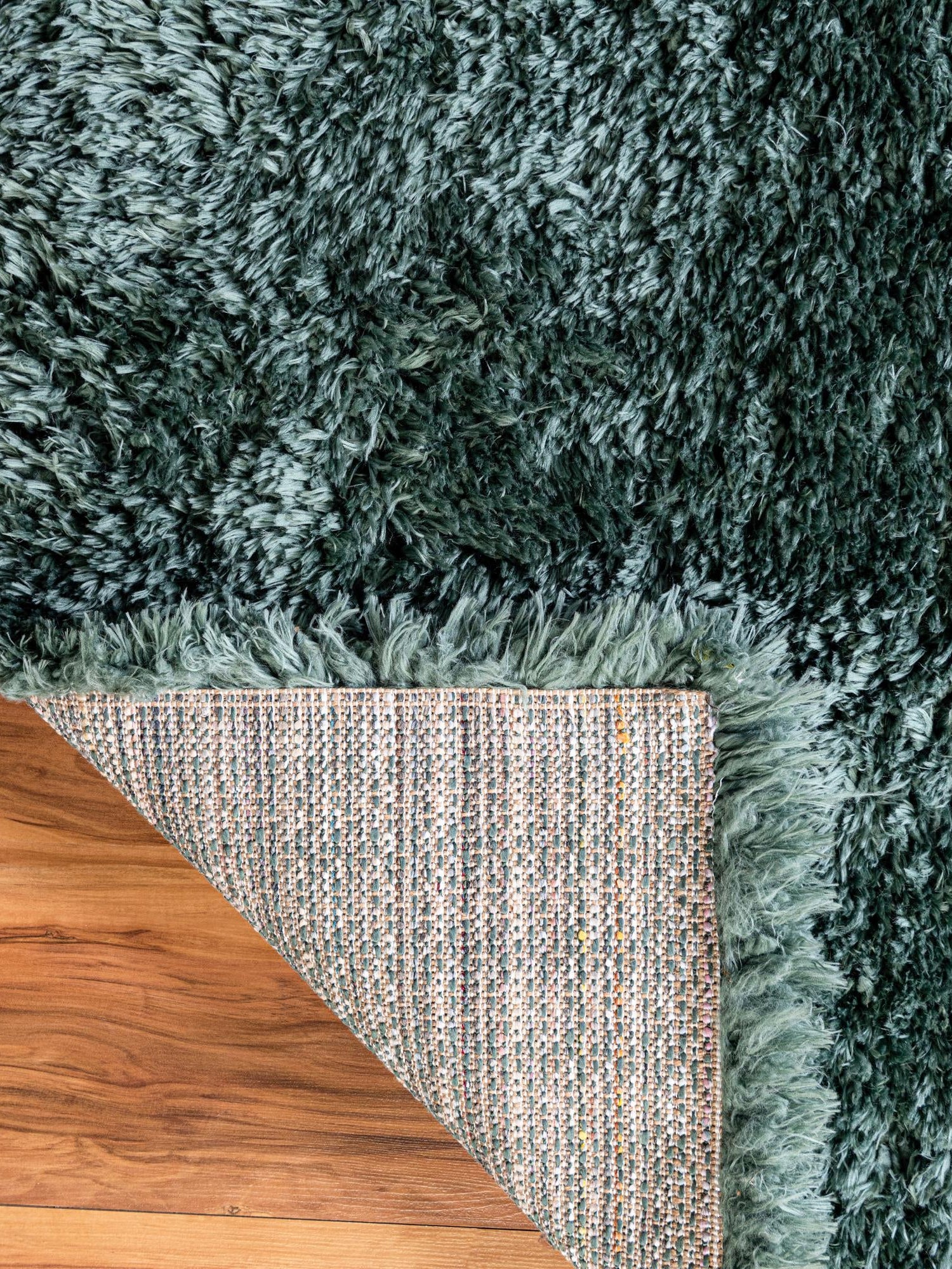 Forest Green 8' x 10' Infinity Shag Rectangle Area Rug Thick Soft Touch Fluffy & Plush Shaggy Pile 100% Polypropylene With Jute Backing Solid Color Minimalist Carpet for Sale at Rug Engine