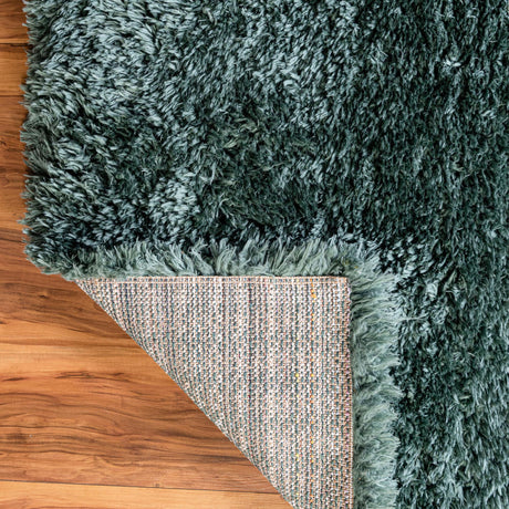 Forest Green 7' 1 x 10' Infinity Shag Rectangle Area Rug Thick Soft Touch Fluffy & Plush Shaggy Pile 100% Polypropylene With Jute Backing Solid Color Minimalist Carpet for Sale at Rug Engine
