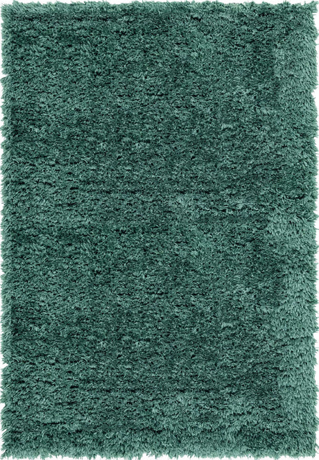 Forest Green 4' 1 x 6' 1 Infinity Shag Rectangle Area Rug Thick Soft Touch Fluffy & Plush Shaggy Pile 100% Polypropylene With Jute Backing Solid Color Minimalist Carpet for Sale at Rug Engine