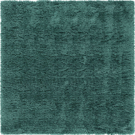 Forest Green 8' x 8' Infinity Shag Square Area Rug Thick Soft Touch Fluffy & Plush Shaggy Pile 100% Polypropylene With Jute Backing Solid Color Minimalist Carpet for Sale at Rug Engine