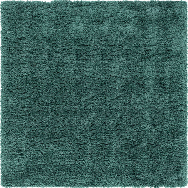 Forest Green 8' x 8' Infinity Shag Square Area Rug Thick Soft Touch Fluffy & Plush Shaggy Pile 100% Polypropylene With Jute Backing Solid Color Minimalist Carpet for Sale at Rug Engine