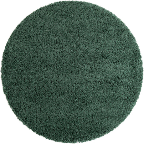 Forest Green 8' x 8' Infinity Shag Round Area Rug Thick Soft Touch Fluffy & Plush Shaggy Pile 100% Polypropylene With Jute Backing Solid Color Minimalist Carpet for Sale at Rug Engine