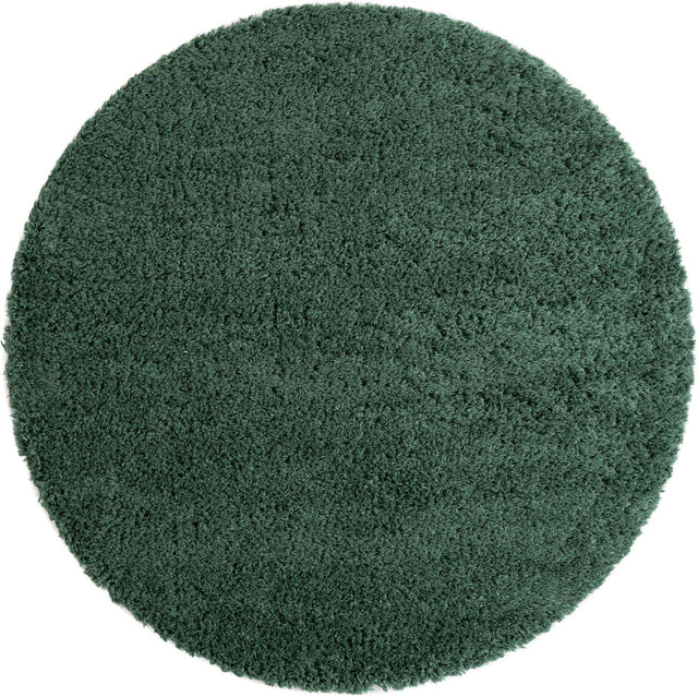 Forest Green 8' x 8' Infinity Shag Round Area Rug Thick Soft Touch Fluffy & Plush Shaggy Pile 100% Polypropylene With Jute Backing Solid Color Minimalist Carpet for Sale at Rug Engine