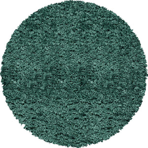 Forest Green 3' 3 x 3' 3 Infinity Shag Round Area Rug Thick Soft Touch Fluffy & Plush Shaggy Pile 100% Polypropylene With Jute Backing Solid Color Minimalist Carpet for Sale at Rug Engine